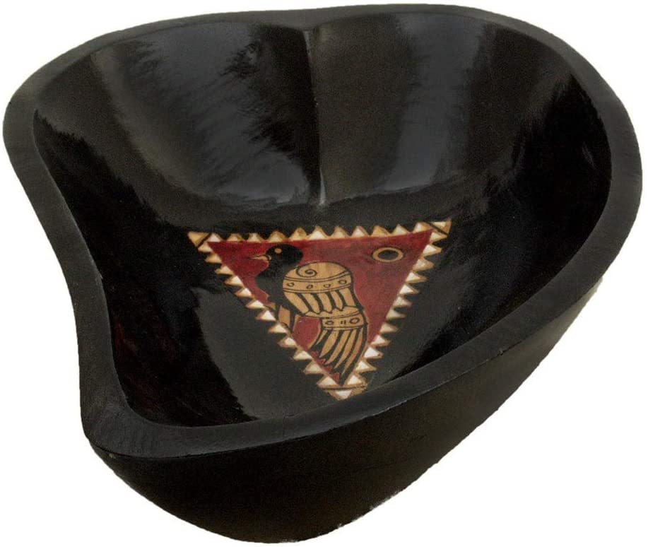 Handmade Paisley Shape Black Wooden Bowl (Indonesia) 8" X Wood - Diamond Home USA