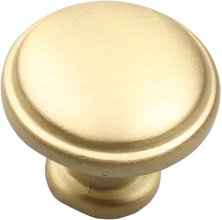 5 Pack 1 1/8 Satin Gold Round Ring Cabinet Knobs Traditional