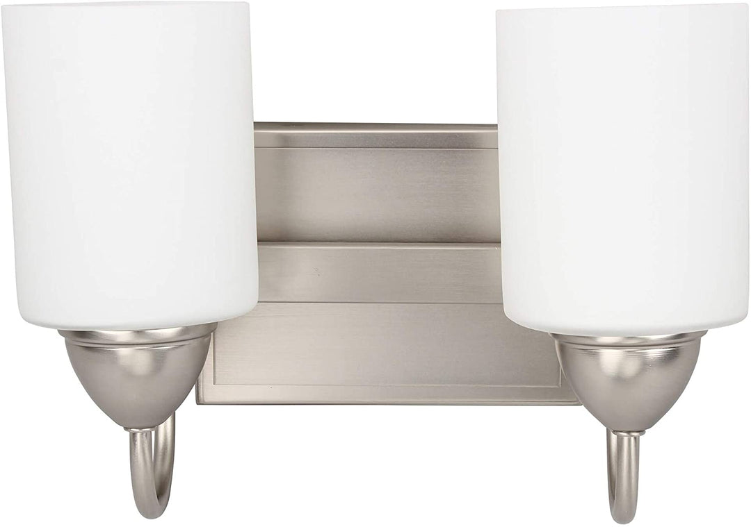2 Light Led Integrated Vanity Lighting Brushed Nickel Mid