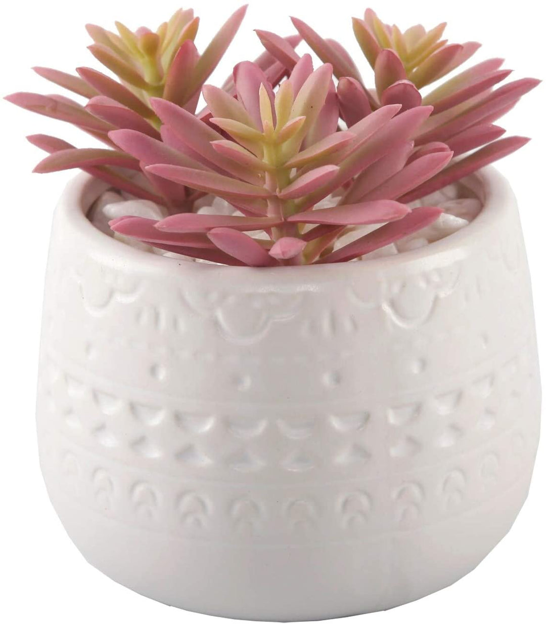 4 25" h Pink Cactus 4" Mayan Pot One Size Handmade - Diamond Home USA