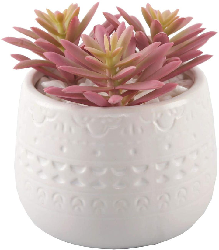 4 25" h Pink Cactus 4" Mayan Pot One Size Handmade - Diamond Home USA