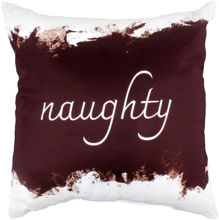 Naughty/Nice Pillow Color Quotes Sayings Transitional
