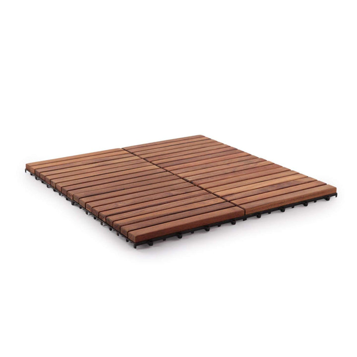 Set 10 Zen Patio Decking Tiles Teak Flooring Outdoor