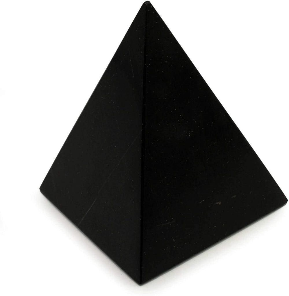 Onyx 'Black Night Peace' Pyramid Sculpture Handmade Peru Black Stone - Diamond Home USA
