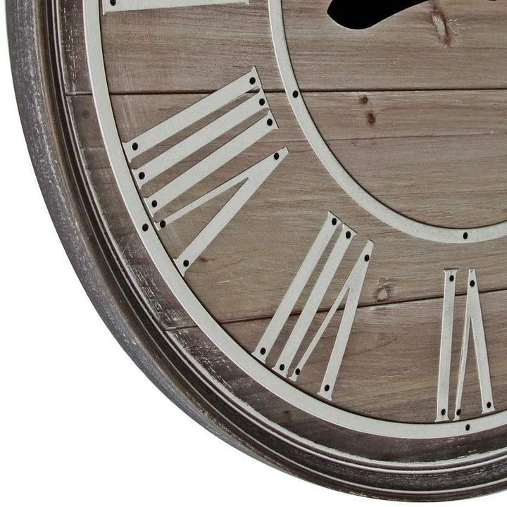 Home Decor Rustic Age Wall Clock Color Industrial Rustic Round Metal - Diamond Home USA