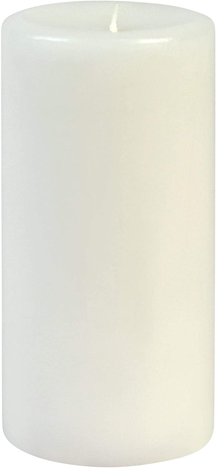 3 X 4 Inch White Pillar Candles Set 6 Wax Handmade - Diamond Home USA