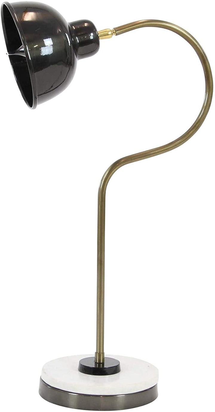 Industrial 22 Inch Black Iron Marble Task Lamp Modern Contemporary - Diamond Home USA