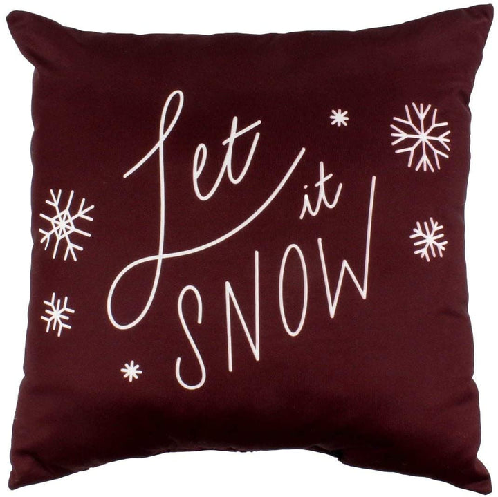 Let It Snow Pillow Red Quotes Sayings Traditional