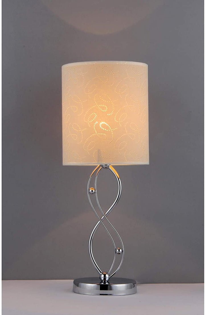 One Night 8 inch Crystal Chrome Finished Table Lamp Brown