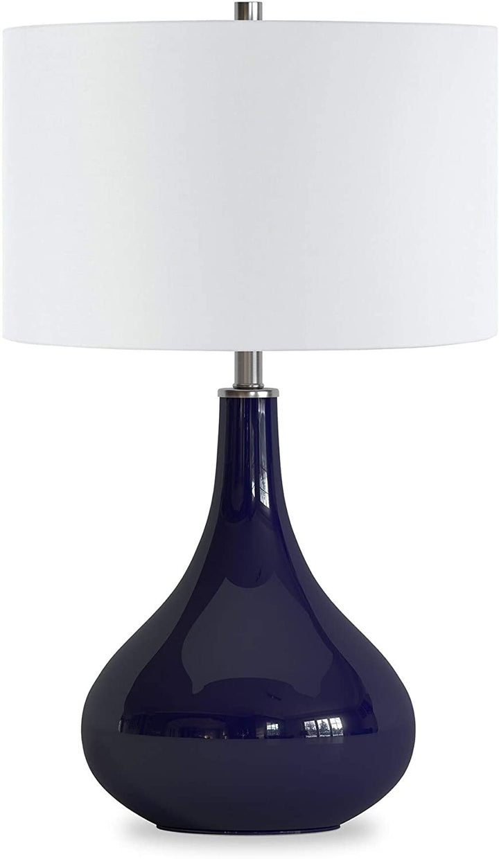 Table Lamp Linen Shade Navy Blue Glam Nautical Coastal - Diamond Home USA