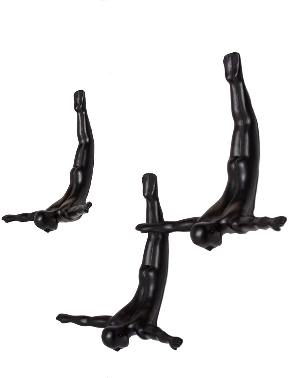6 5" X 2 5" Black 3 Pack Circus Resin - Diamond Home USA