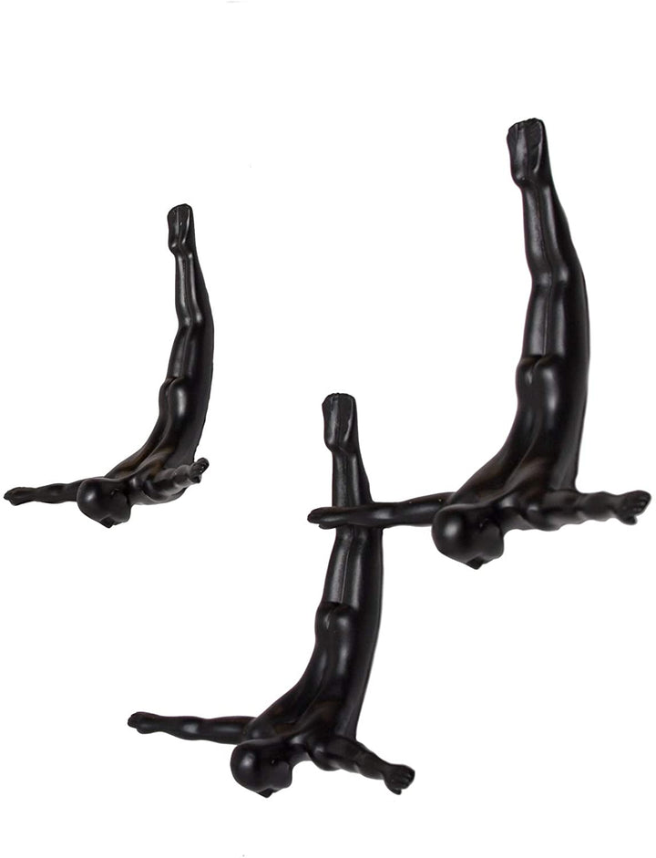 6 5" X 2 5" Black 3 Pack Circus Resin - Diamond Home USA