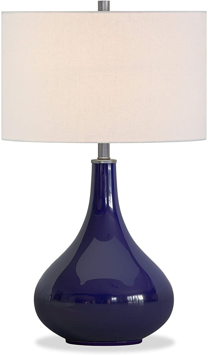 Table Lamp Linen Shade Navy Blue Glam Nautical Coastal - Diamond Home USA