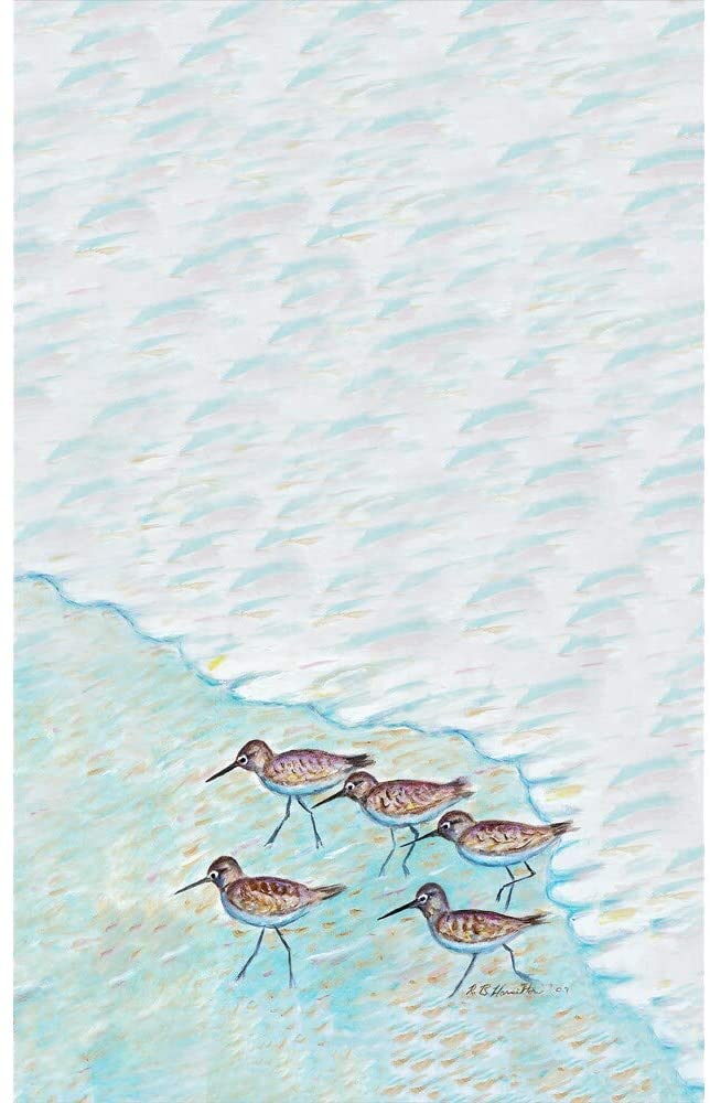Sandpipers Kitchen Towel Color Animal Modern Contemporary Microfiber Blend