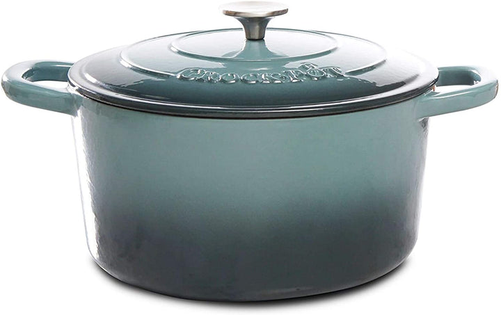 7 Qt Round Cast Iron Dutch Oven Slate Grey - Diamond Home USA