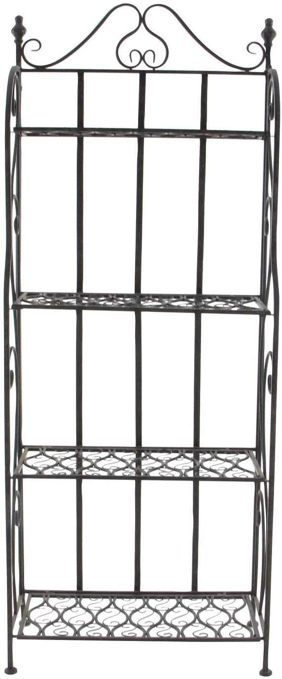 Black Iron Scrollwork Baker's Rack Traditional - Diamond Home USA
