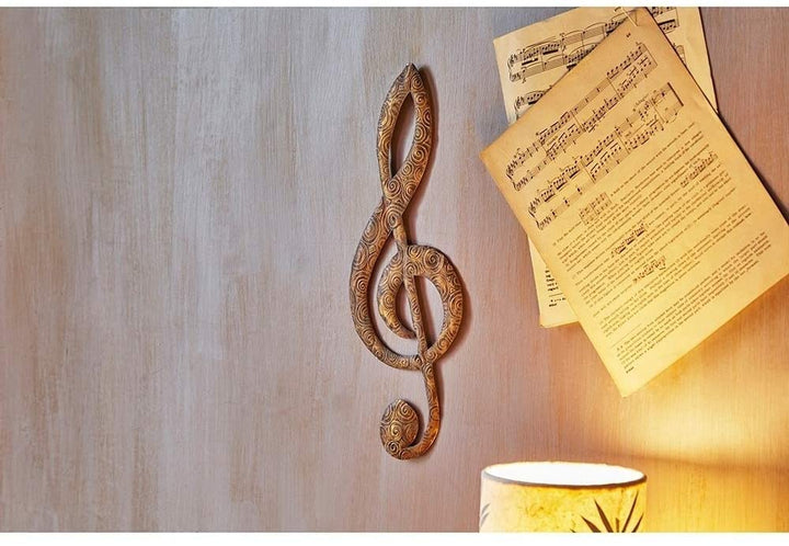 Music Note Wall Decor Gold Traditional Metal