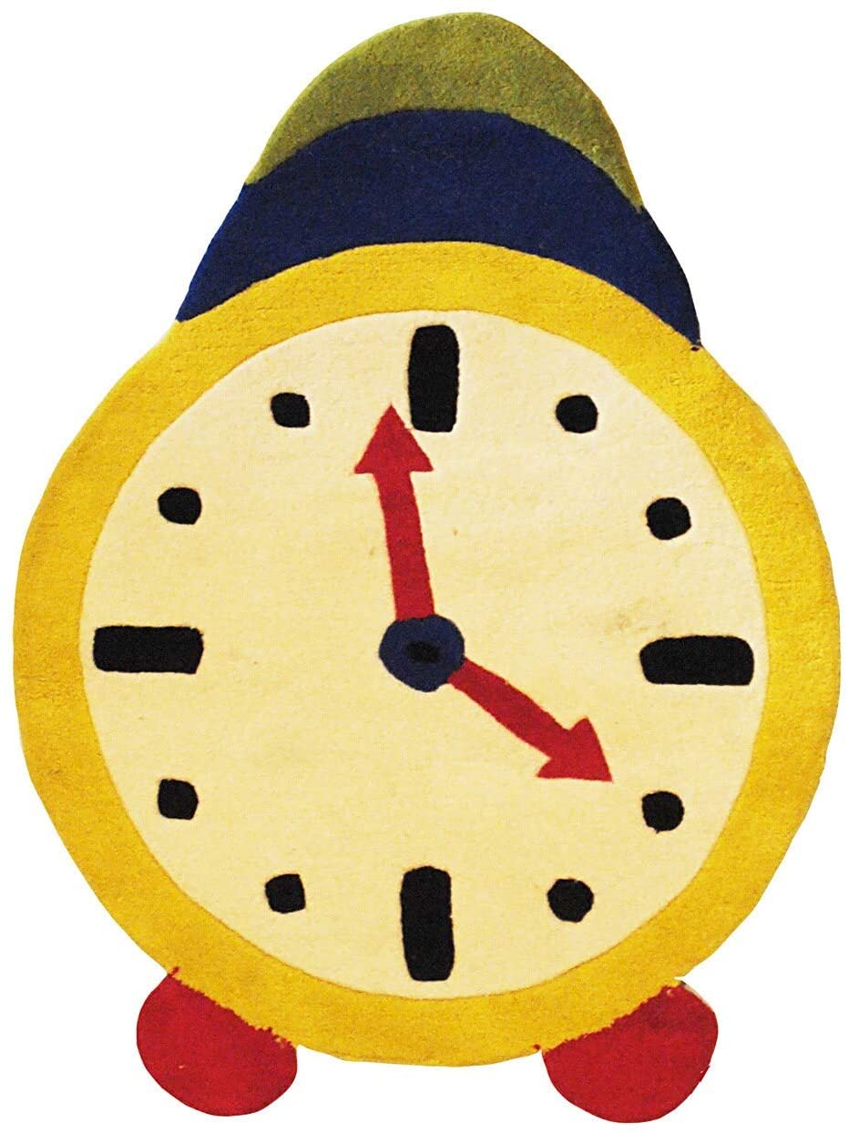 Handmade ulticolor Clock Wool Rug (India) Ivory Geometric