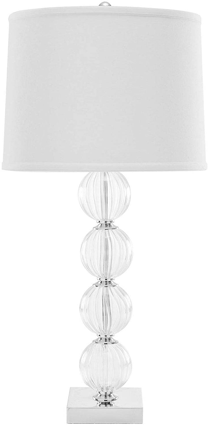 Lighting 30 inch White Crystal Glass Globe Table Lamp