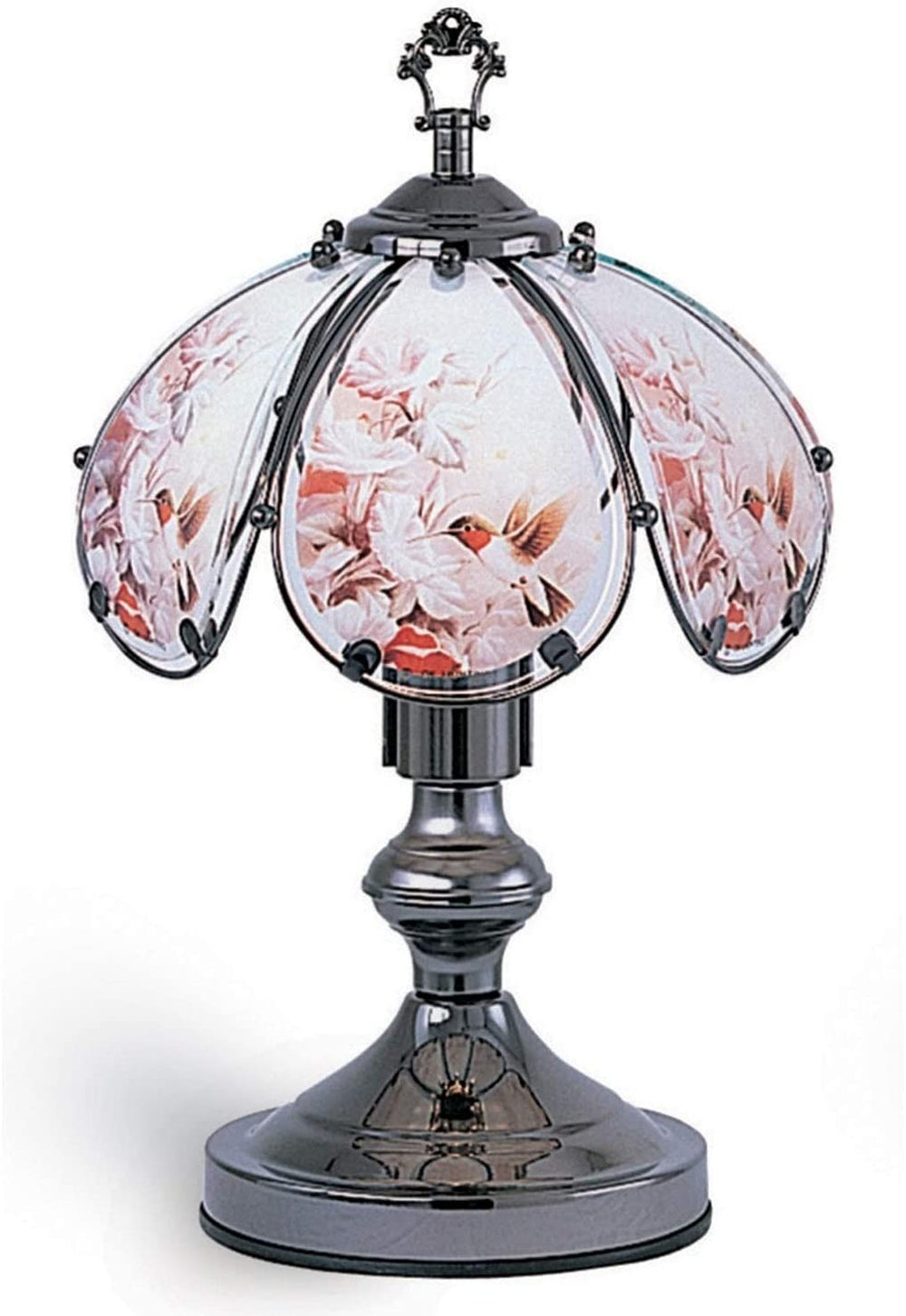 14 25 Hummingbird Garden Black Chrome Touch Lamp Metallic Traditional - Diamond Home USA