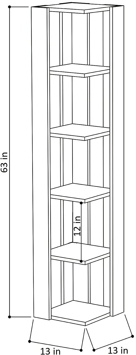 Bruce Modern Bookcase White Contemporary Wood Includes Hardware - Diamond Home USA