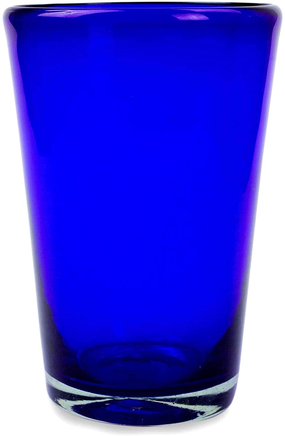 Handmade Blue Angle Glasses Cobalt Angles Drinking (Mexico) Glass - Diamond Home USA
