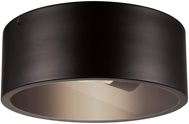 1 Light Dark Bronze Outdoor Indoor Flush Mount Ceiling Light Brown Modern Contemporary Metal Dimmable