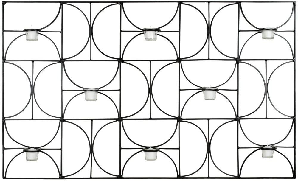 Lighting Candle Holder Wall Sconce 47 2" X 4 7" 28 3" Black Iron Metal - Diamond Home USA