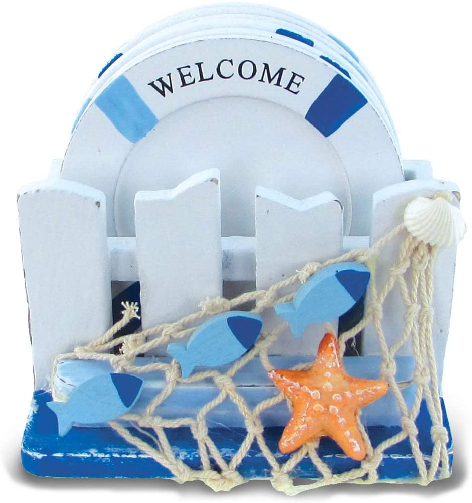 Multicolored Plastic Nautical asters Light Blue Stripes