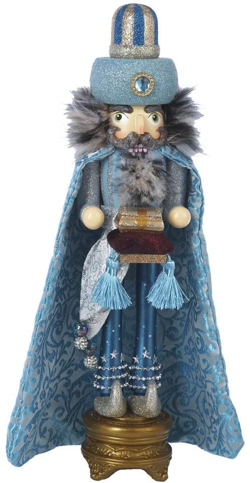 18 inch Hollywood Turquoise King Nutcracker Blue Plastic Wood - Diamond Home USA