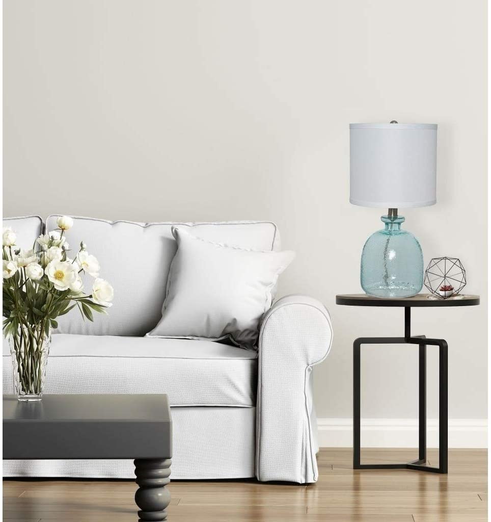 Cedar Ocean Blue Glass Table Lamp - Diamond Home USA