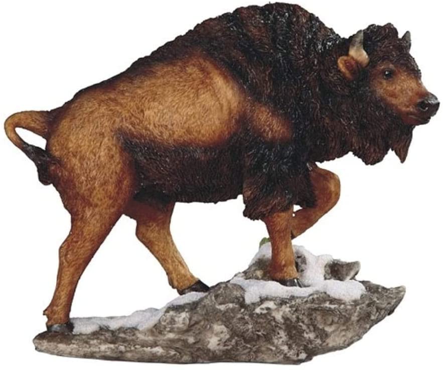 9" w Wild al Collection Buffalo Snow Figurine Brown