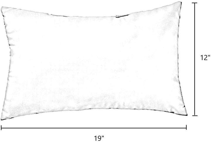 Rectangular Outdoor Stone Accent Pillow (Set 2) 19"x12" White Solid Transitional Polyester Fade Resistant Water