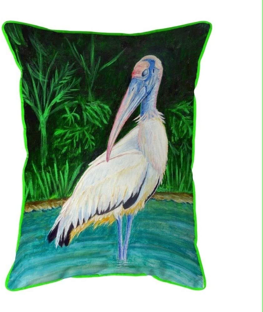 Wood Stork Large Indoor/Outdoor Pillow 16x20 Color Graphic