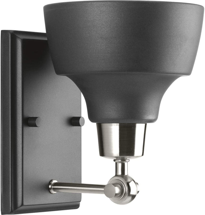 Collection 1 Light Brushed Nickel Bath Light Grey Industrial Steel Includes Hardware - Diamond Home USA