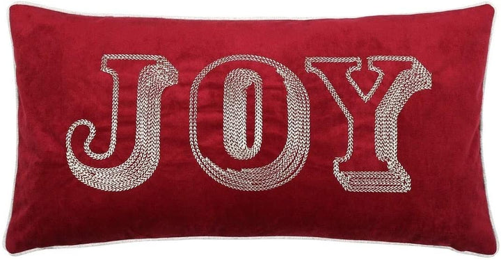 Cozy Christmas Joy Throw Pillow Cover Insert 14"x 27" Red