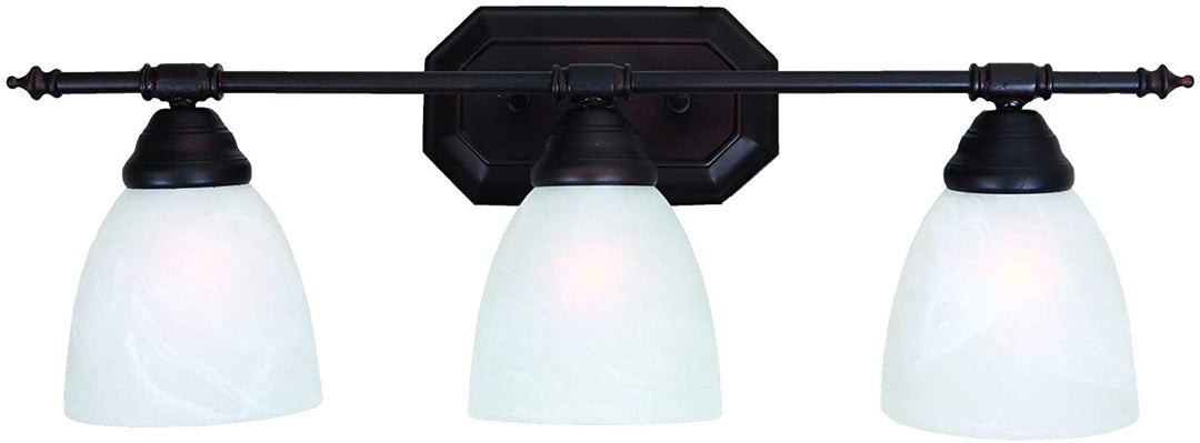 3 Light Vanity Light Oil Rubbed Bronze Brown White Modern