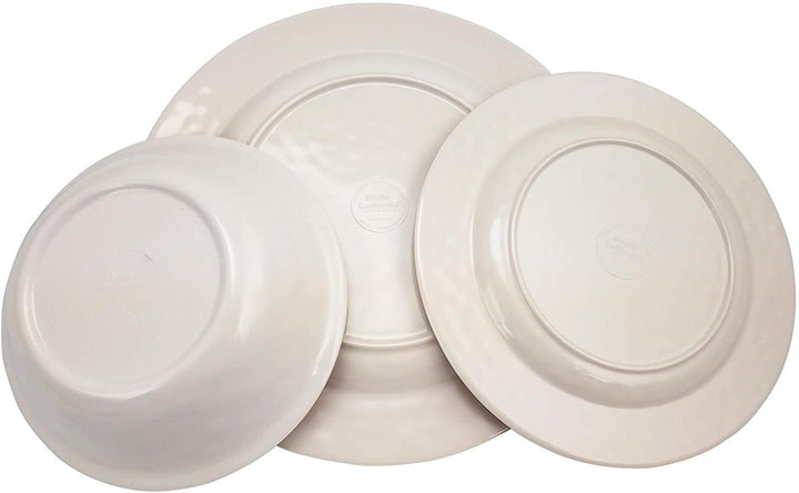 12 Piece Dinnerware Set Ice Look Decal Off/White Solid Casual Round - Diamond Home USA