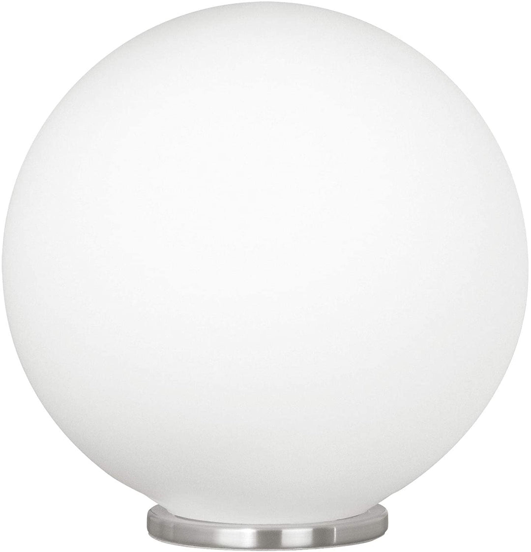 Silver 1 Light 60 watt Table Lamp Opal Glass Grey Modern