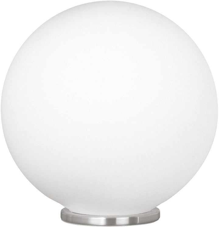 Silver 1 Light 60 watt Table Lamp Opal Glass Grey Modern