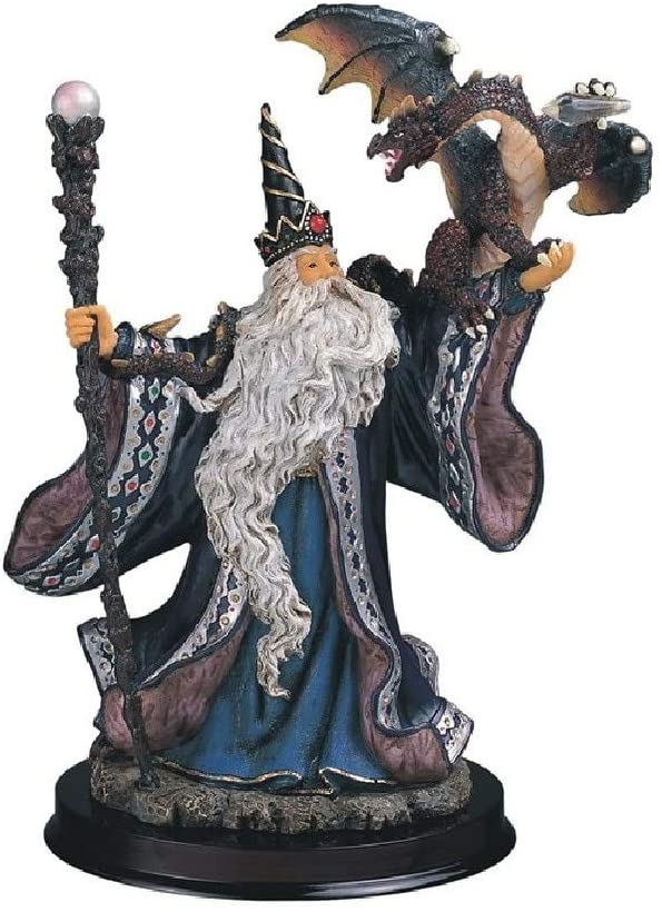 9" h Blue Wizard Magic Wand Dragon Color Fantasy
