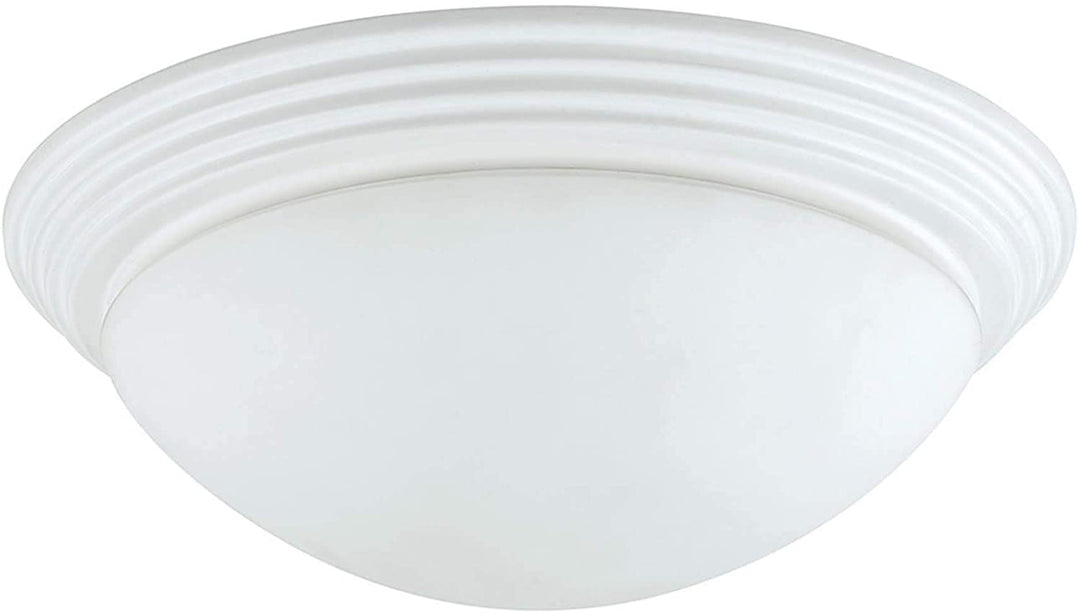 Dome Shaped Glass Ceiling Lamp Hardwired Switch White