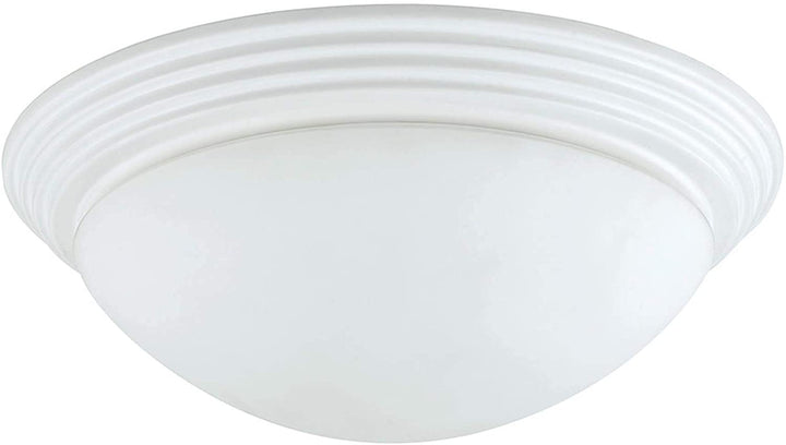 Dome Shaped Glass Ceiling Lamp Hardwired Switch White