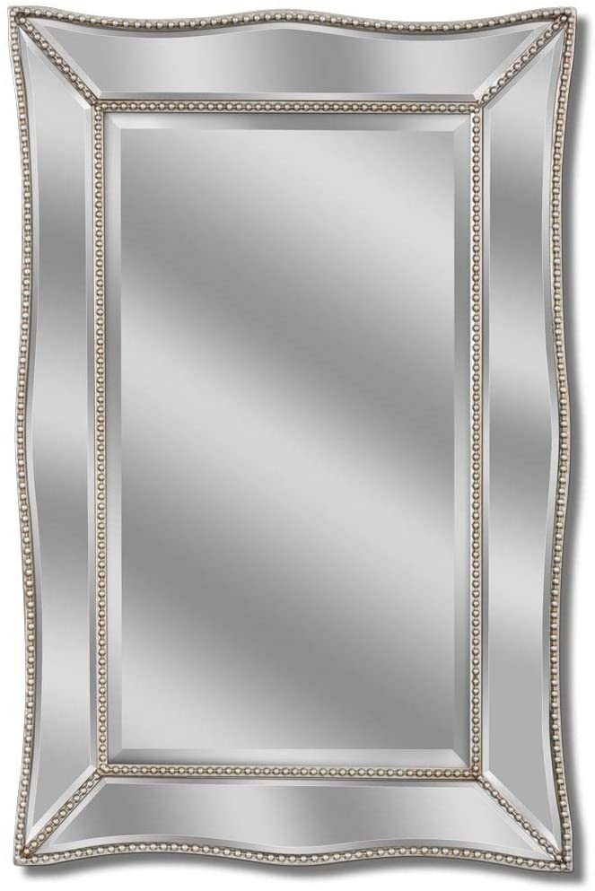 Metro Beaded Wall Mirror Champagne/Silver 24 X 36 Hooks