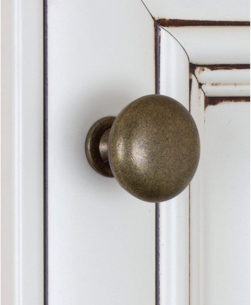 Classic Antique Brass Round Cabinet Knobs (Pack 10) Metal Finish - Diamond Home USA