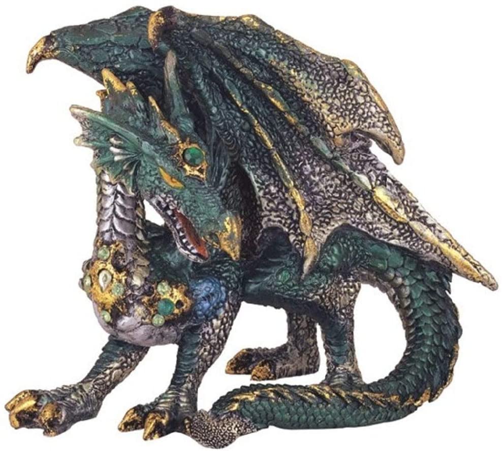 4" h Green Dragon Statue Fantasy Decoration Figurine