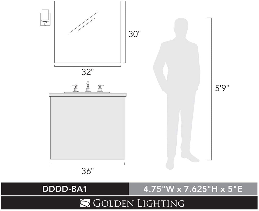 Designs Chrome Steel 1 Light Bath Vanity Modern Contemporary - Diamond Home USA
