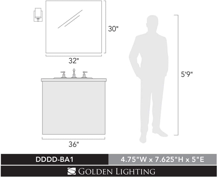 Designs Chrome Steel 1 Light Bath Vanity Modern Contemporary - Diamond Home USA