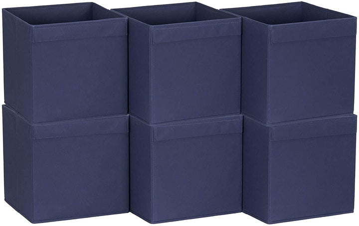 Navy Fabric 11 inch Collapsible Cube (Set 6)