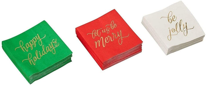 Cocktail Napkins Disposable Paper Christmas Holidays